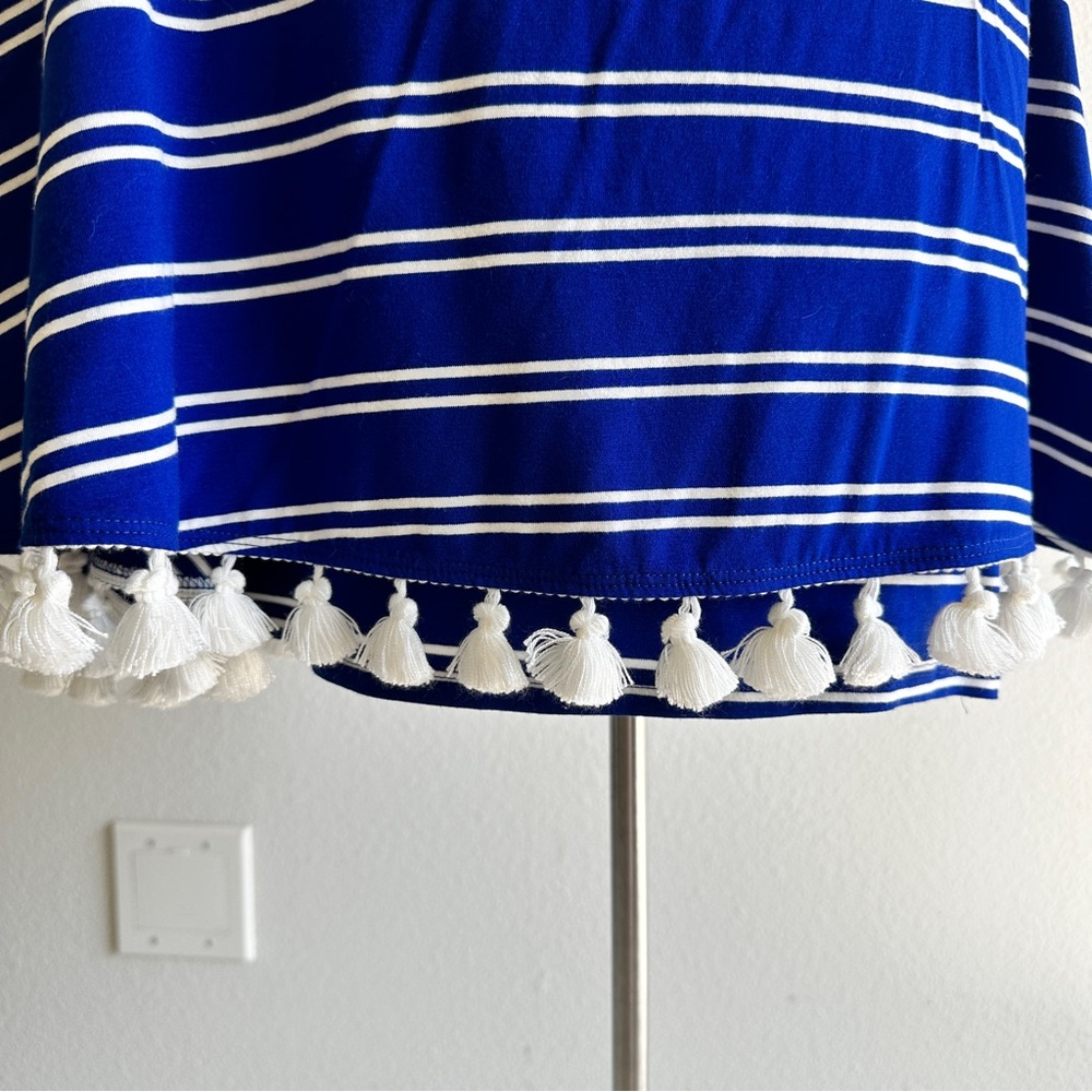 Trina Turk blue white stripe one shoulder flowy summer top S‎ fits some M - Picture 13 of 14